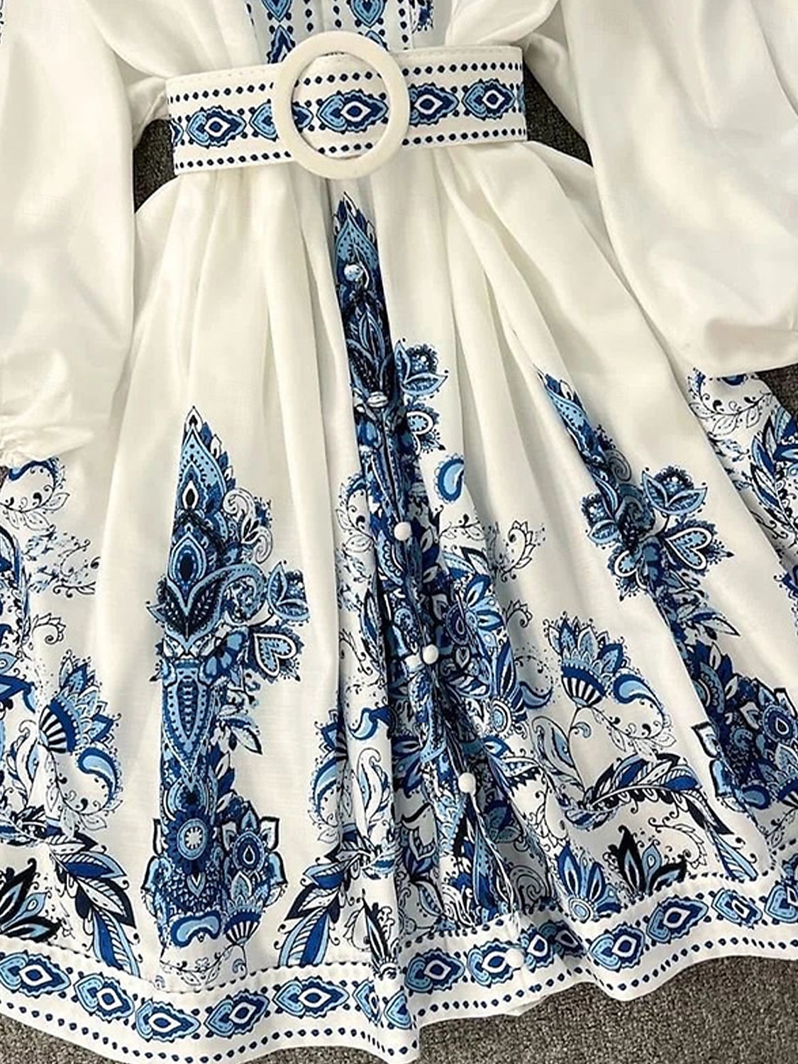 Dámské Midi šaty Áčkové šaty Boho šaty Elegantní Denní Běžný Květinový Geleneksel Dlouhý rukáv Do V Vodní modrá Jaro Podzim Zima 2025 - $41.99 –P4
