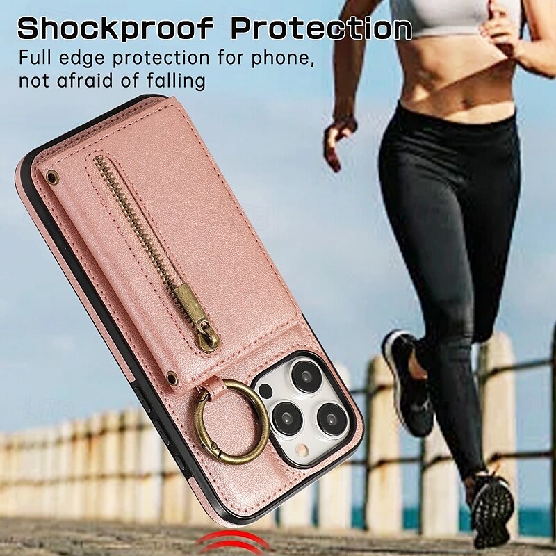 2025年 電話 ケース 用途 iPhone 16 Pro Max プラス iPhone 15 プロマックスプラス iPhone 14 13 12 11 Pro Max Plus Mini SE バックカバー スタンド付き バンカーリング ジッパ- レトロ風 TPU PUレザー コレクション – $20.99 –P3