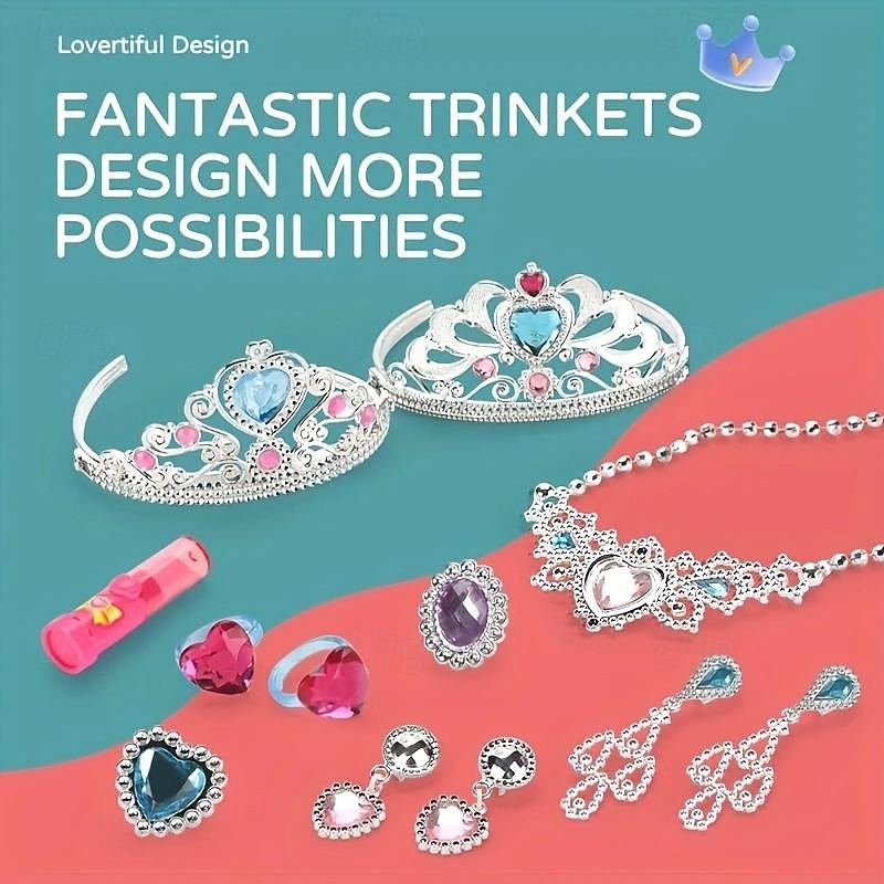 Princess Dress-Up Shoes, Slippers, Necklace, and Earrings Set - Girls' Birthday Gift, Family Play, Pretend Toy Jewelry Box - Perfect for Imaginative Play and Creative Expression 2025 - $92.99 –P6