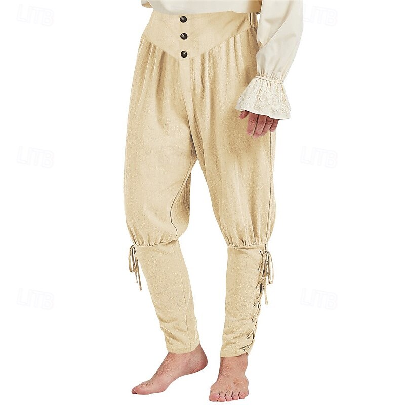 Herr Bomullsbyxor Avsmalnande byxor Långbyxor Casual byxor Ficka Snörning Slät Komfort Andningsfunktion Fest Scen Helgdag Hawaiisk Boho ArmyGreen Svart 2025 - $32.99 –P5