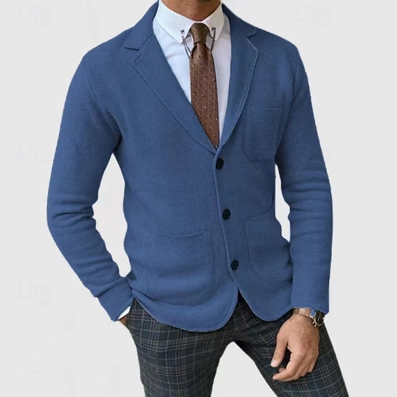 Herren Leichte Jacke Freizeitjacke Blazer Sakko Täglich Urlaub Weich Tasche Herbst Winter Glatt Modisch Klassisch Kargen Standard Schwarz Blau Khaki Hellgrau Armeegrün Jacken 2025 - $43.99 –P5