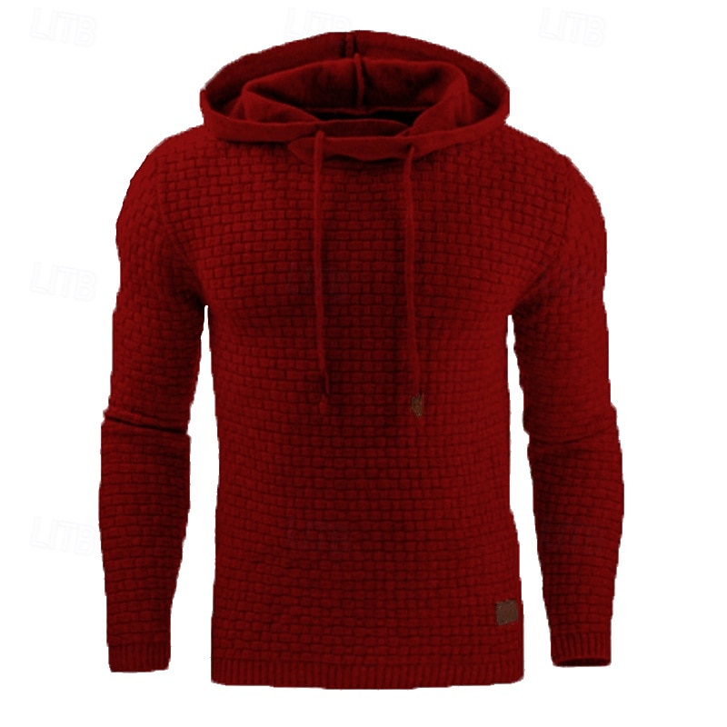 Pánské Kapuce Meruňková Černá Bílá Armádní zelená Rubínově červená Kapuce Bez vzoru Žakár Kapsy Rýhovaný S texturou Sporty a outdoor Denní Dovolená Polyester Šik ven Základní Na běžné nošení Jaro 2025 - $14.49 –P6
