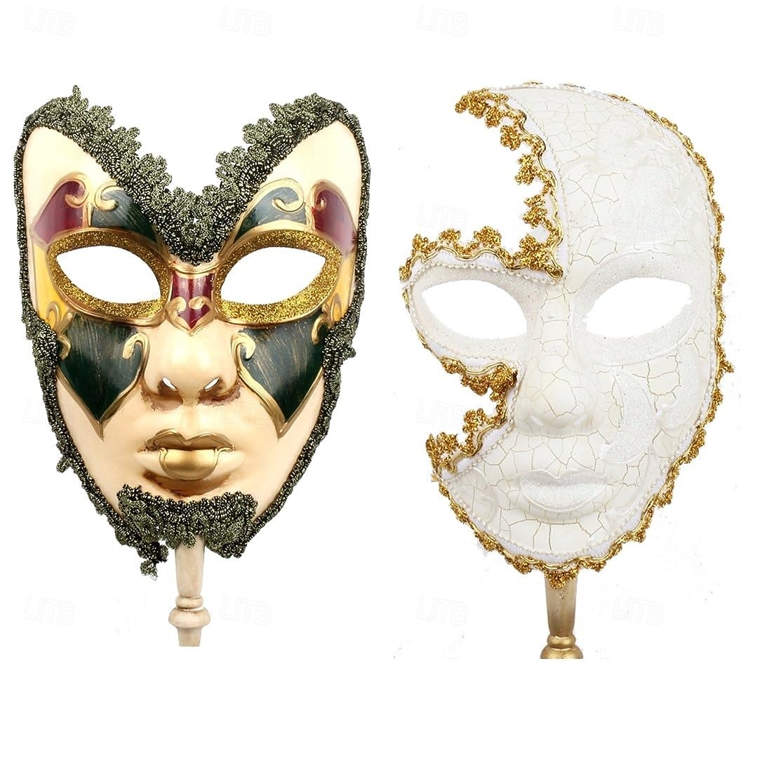 Halloween Maske Venezianische Maske Maske am Stiel Karnevalsmaske Erwachsene Unisex Halloween Karneval Party-Abendmode Maskerade Abschlussball Einfache Halloween-Kostüme Verkleiden 2025 - $29.99 –P2