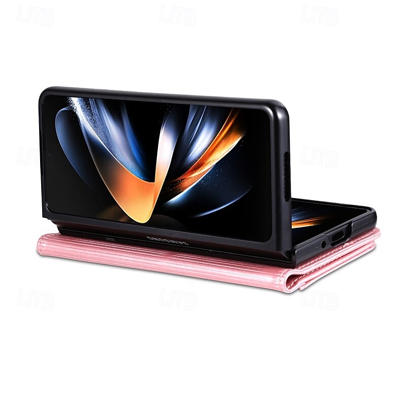 Phone Case For Z Fold 6 Z Fold 4 Z Fold 3 iPhone 16 Pro Max Plus iPhone 15 Pro Max Plus iPhone 14 13 12 11 Pro Max Plus Mini Back Cover with Stand Holder Card Slot Shockproof Retro PU Leather 2025 - $18.99 –P4