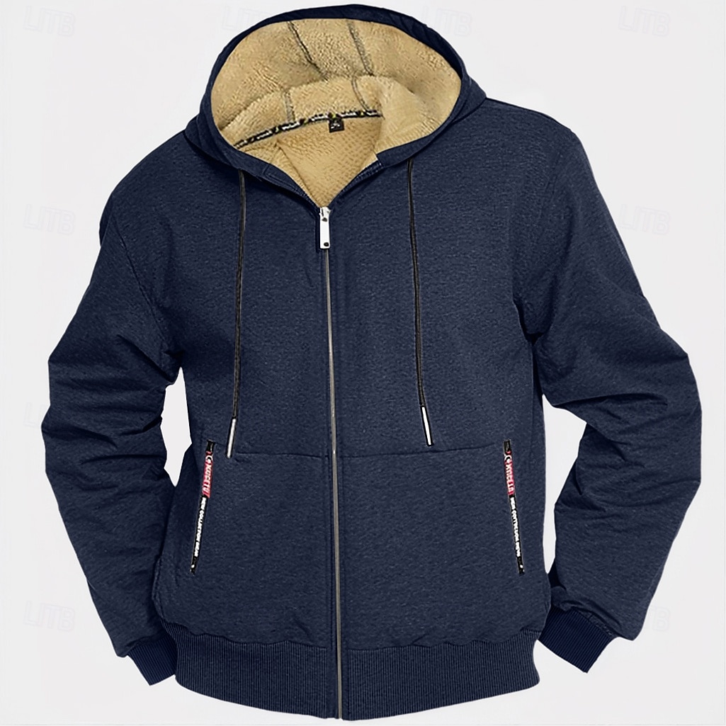 Męskie Bluza z Kapturem Rozpinana bluza z kapturem Kurtka polarowa Czarny Biały Zieleń wojskowa Granatowy Królewski błękit Kaptur Równina Sport i turystyka Codzienny Święto Zabytkowe Moda miejska 2025 - $36.99 –P12
