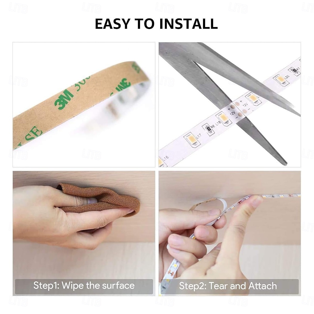 witte led-lichtstrip 2x16 ft warm licht wit licht rood blauw groen witte stripverlichting 600 led 2835 flexibele lintverlichting 12v touwlicht geschikt voor keukenkast slaapkamer kledingkast 2025 - $16.49 –P10