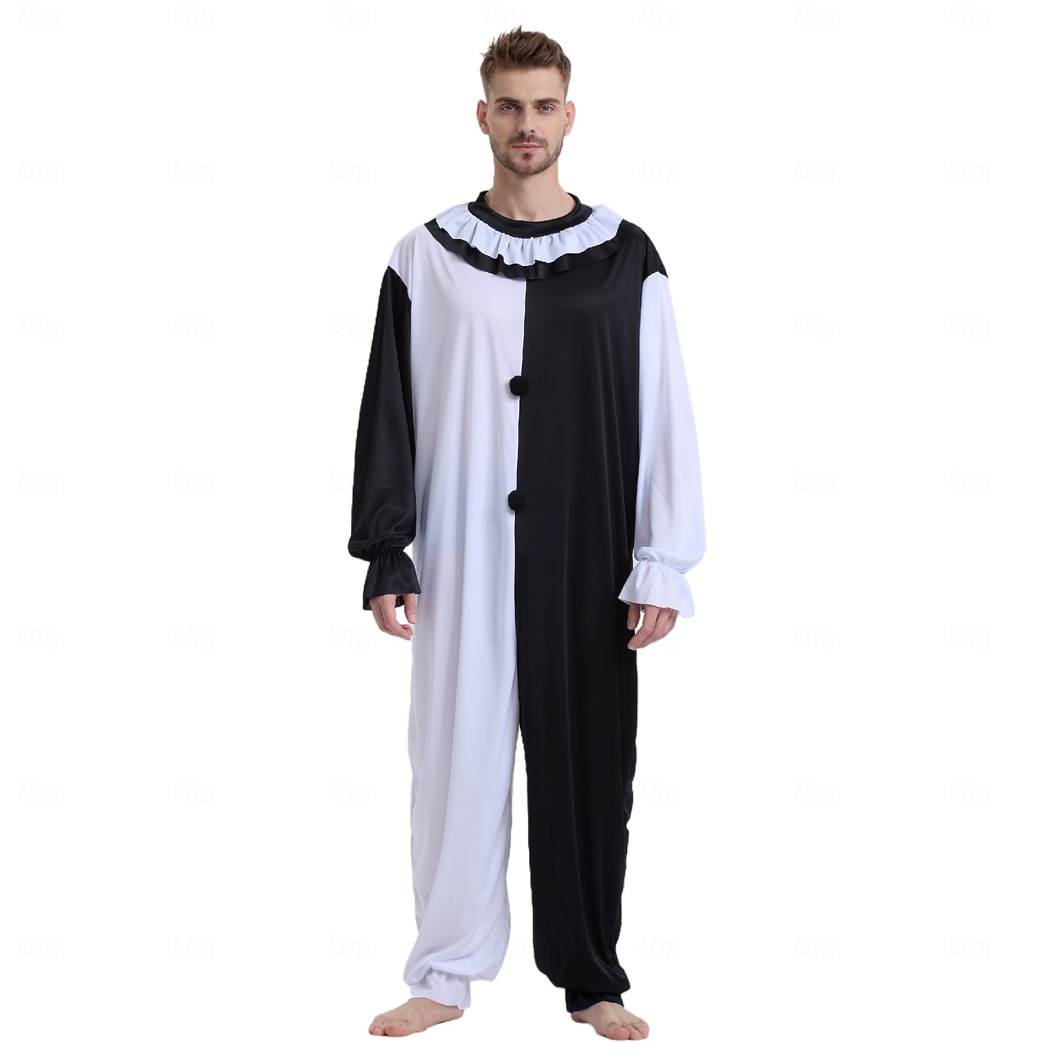 Terrifier Clown Killer Clown Mask Jumpsuit Full Head Kid's Adults' Men's Boys Scary Costume Halloween Carnival Easy Carnival Costume 2025 - $47.31 –P5