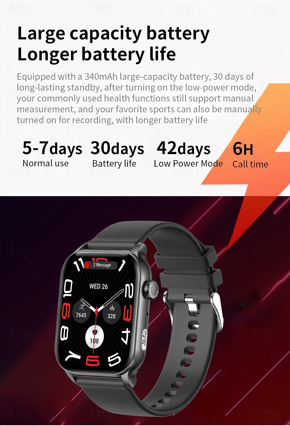 696 KR86 Умные часы 1.95 дюймовый Умный браслет Bluetooth Педометр Напоминание о звонке Пульсомер Совместим с Android iOS Женский Мужчины Хендс-фри звонки Напоминание о сообщении IPX-0 2025 - $36.99 –P19