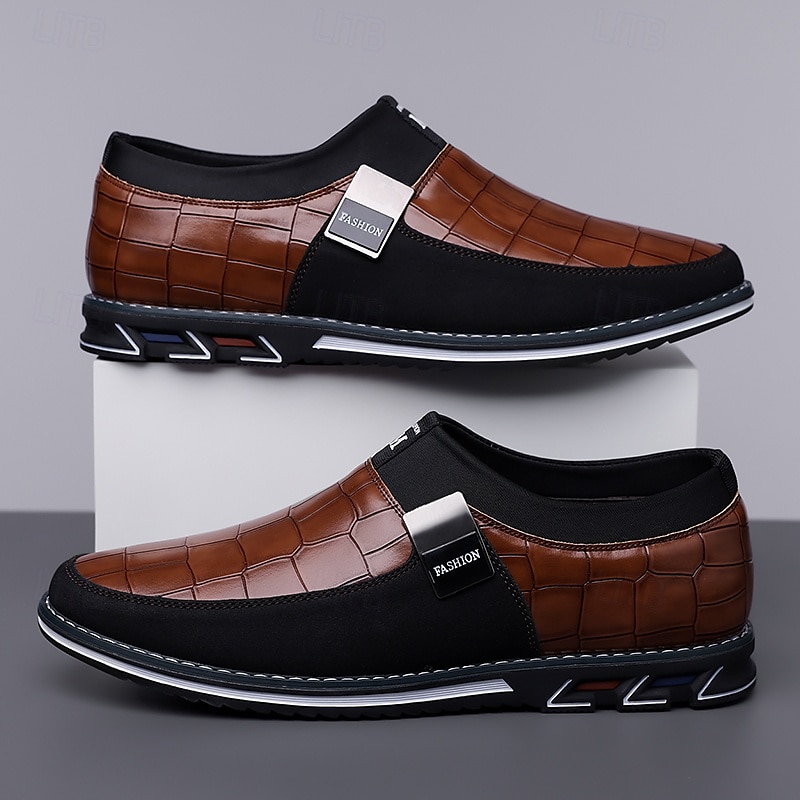 Men's Crocodile Pattern Faux Leather Slip-On Loafers - Stylish Casual Shoes with Comfortable Sole for Daily Wear 2025 - $44.99 –P4