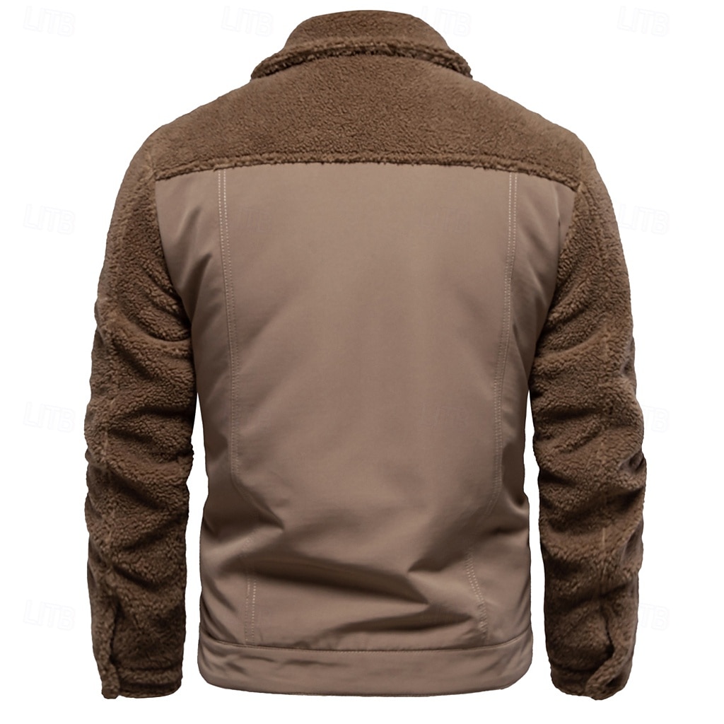 Per uomo Giacca in pile Giacca da lavoro Esterno Capodanno Tenere al caldo Collage Tasche Inverno Primavera & Autunno Multistagione Collage Di tendenza Streetwear Collo ripiegabile Blu marino Cachi del 2025 a $70.99 –P3