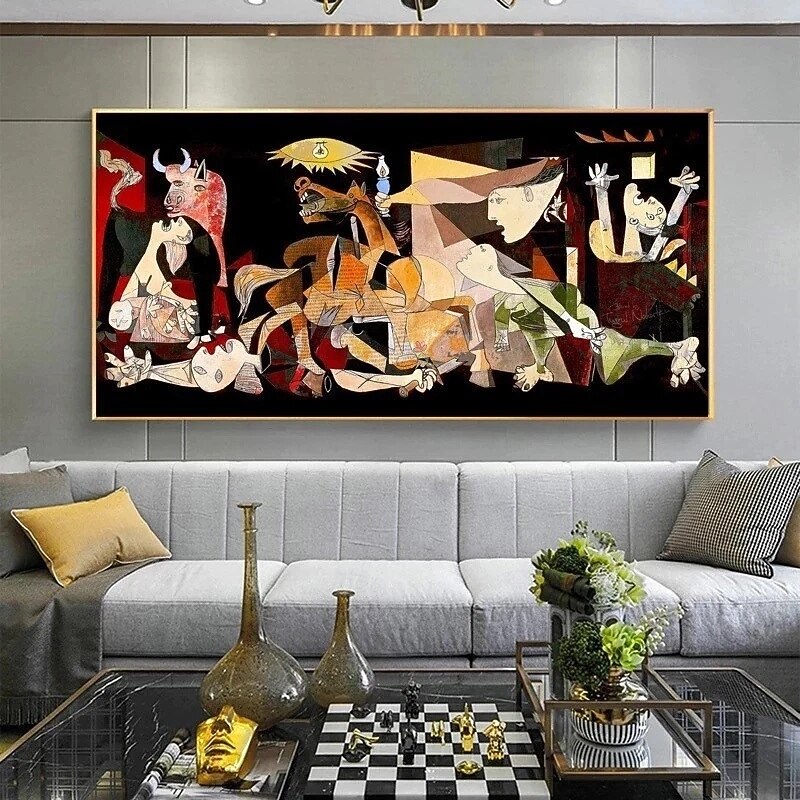 pablo picasso malowanie 100% ręcznie robione na płótnie guernica pablo picasso guernica malowanie fanous obraz olejny guernica wall art guernica kolorowe pablo picasso la guernica malarstwo na płótnie 2026 - $190.99 –P1