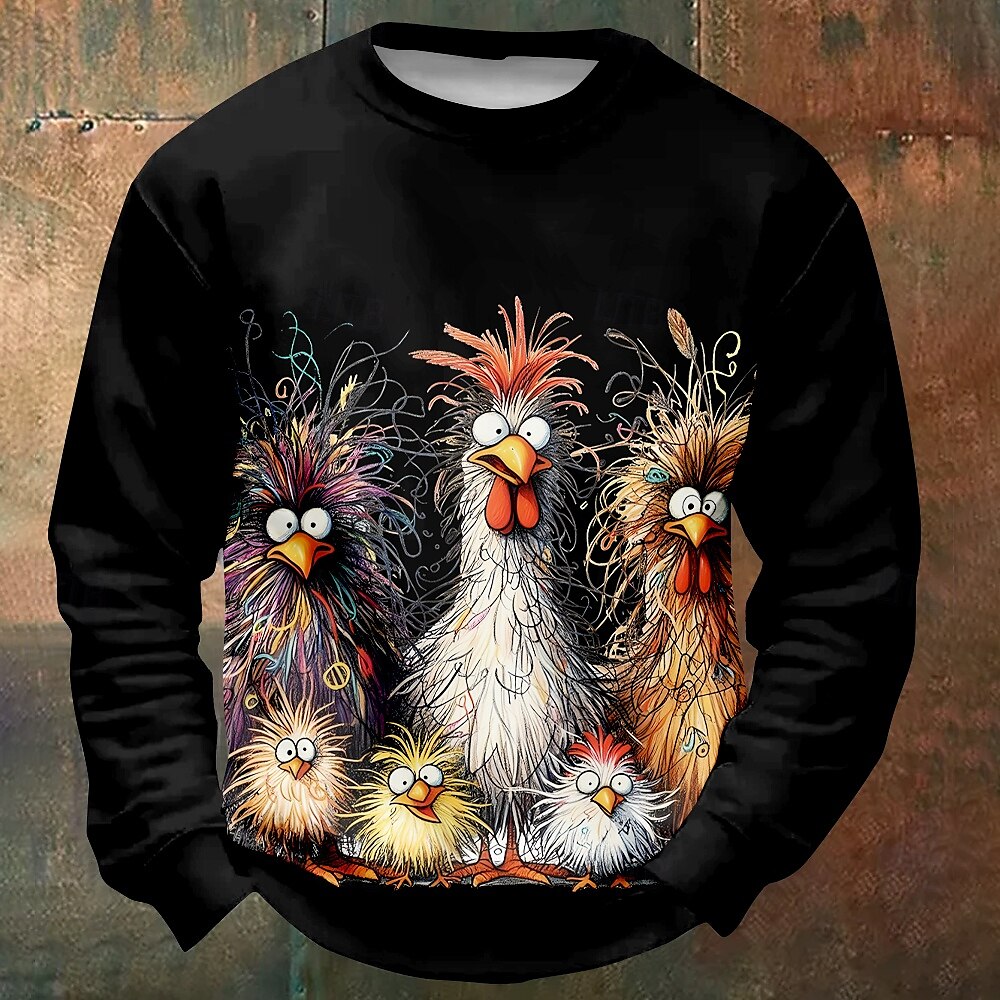 Halloween Homens Galinha camisolas Moletom Manga Longa Moletom Gola Redonda Engraçado impressao 3D Festa dia das Bruxas Feriado Crewneck Inverno Primavera & Outono de 2025 por $29.99 –P4