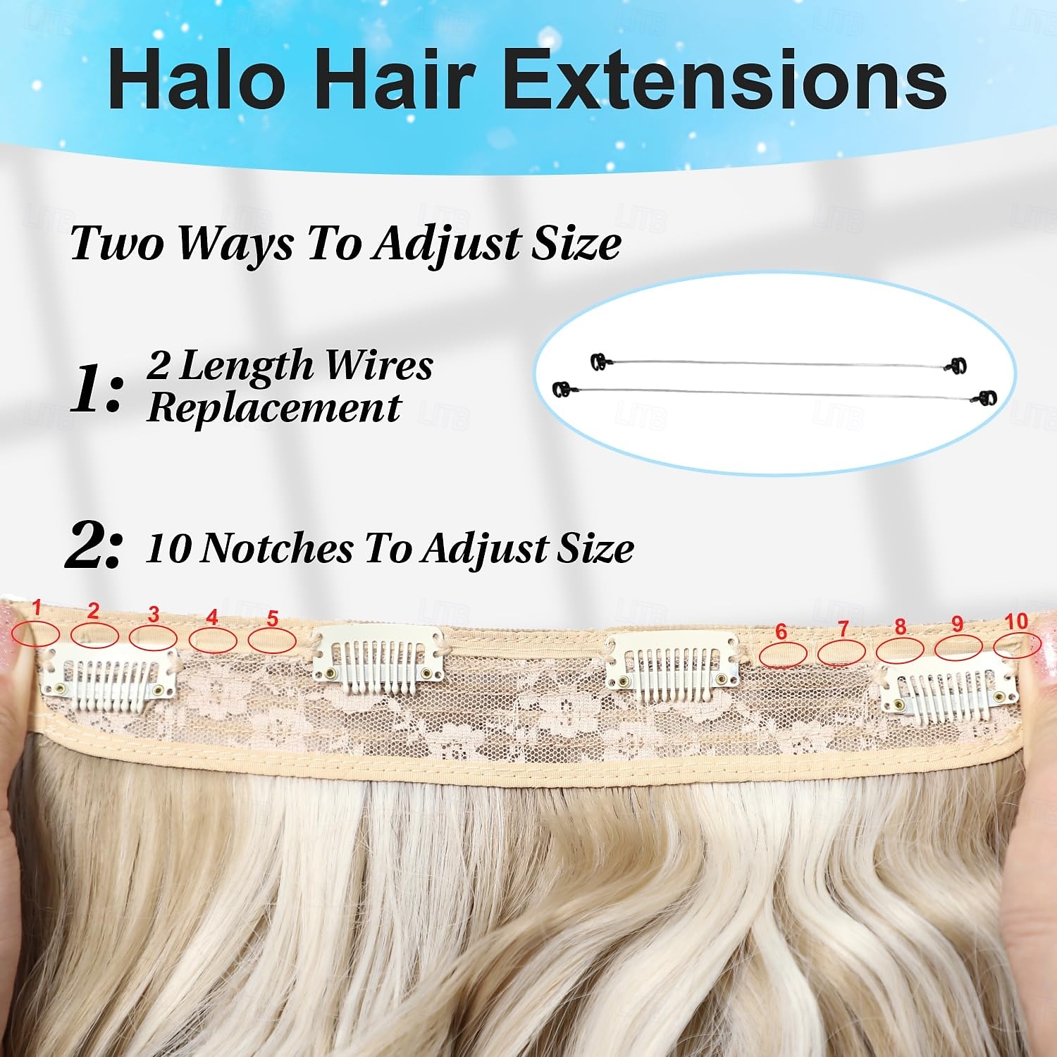 Invisible Wire Hair Extensions  Secret Hair Extensions with Adjustable 4 Clips Soft Transparent Lace Natural Long Wavy Hair Extensions for Women 2025 - $13.49 –P7