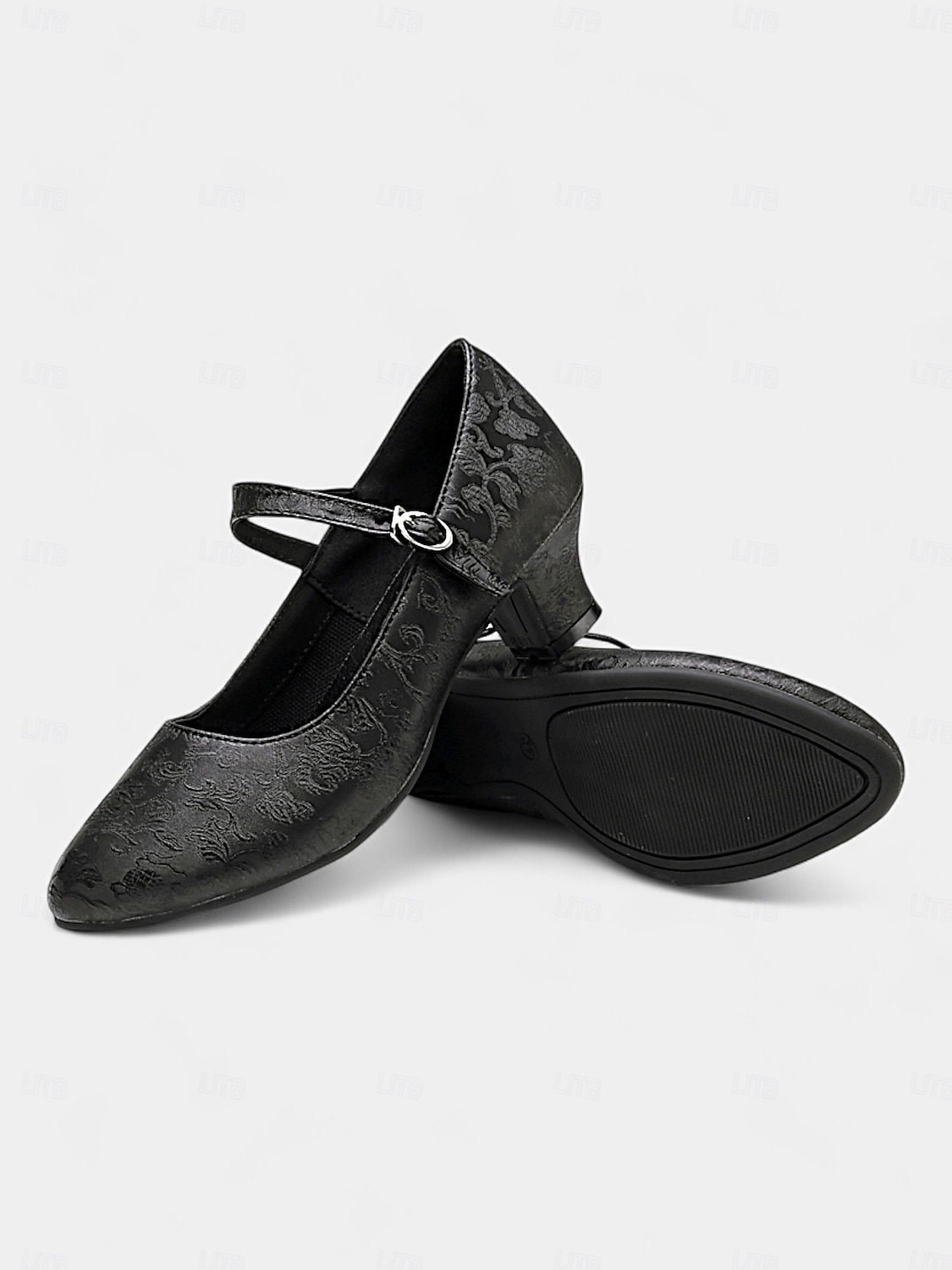 scarpe da ballo vintage da donna modello mary jane verdi con motivo floreale jacquard e tacco a blocco, perfette per balli da sala, latino americani ed eventi formali del 2025 a $42.99 –P6