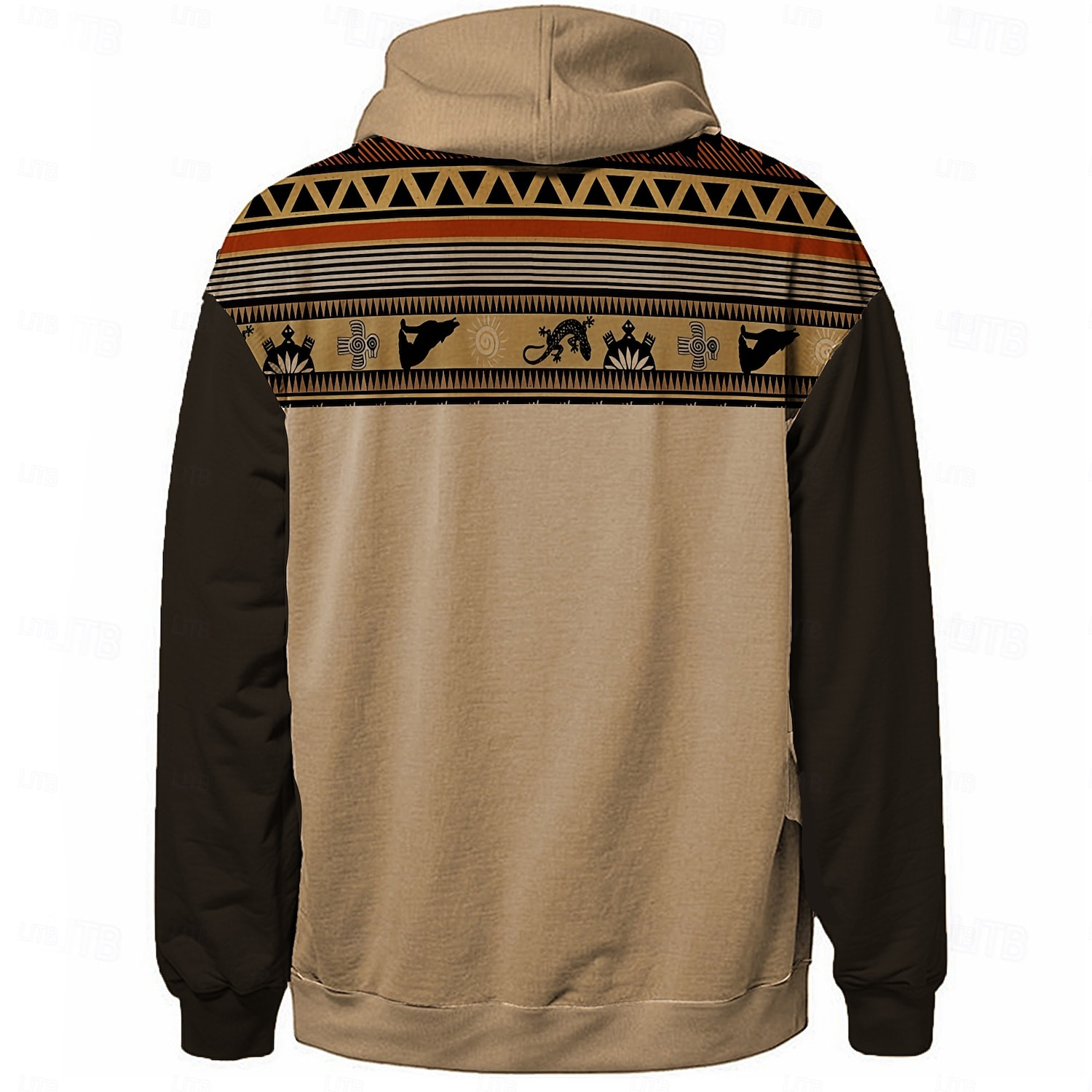 Homens Folk Moletom Moletons Moletom Manga Longa Moletom com capuz Com Capuz Étnico Impressão 3D Feriado Streetwear Marron Imprimir Bolso frontal Primavera & Outono Designer de 2025 por $29.99 –P2