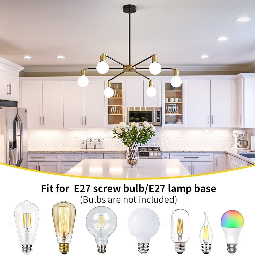 Industrial Pendant Light Restaurant Pendant Light Universal Joint Head Adjustable Rotating Bulb Socket Industrial Retro Ceiling Light Fixture Height Adjustable 85-265V 2025 - $53.13 –P4