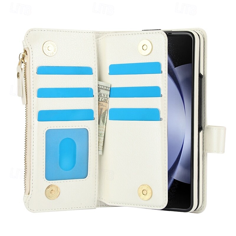 telefono Custodia Per Samsung Galaxy Piegatura a Z 7 Z Fold 6 Z Fold 5 Z Fold 4 Z Fold 3 Custodia Portafoglio con Supporto Magnetico Cerniera Retrò TPU Pelle PU del 2025 a $33.99 –P5