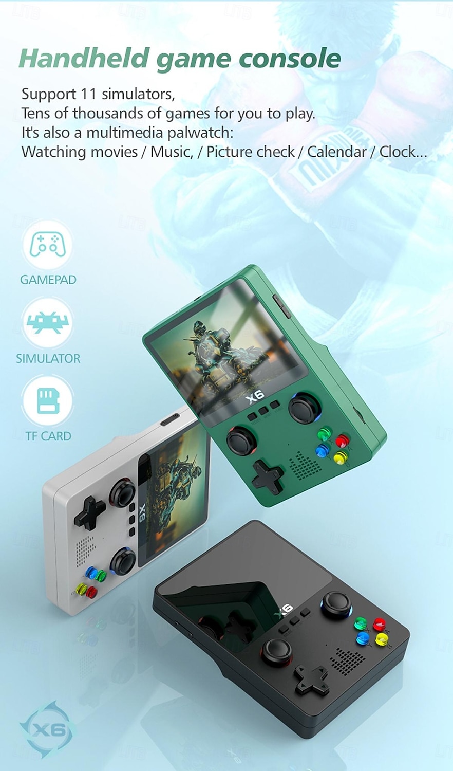 X6 portable retro mini game console 3.5-inch IPS display controller connection support ATJ22735 32-bit RISC children's gift 2025 - $51.99 –P1