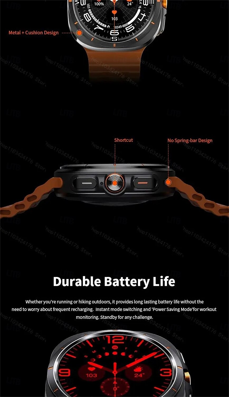 W7 AMOLED Smart Watch Ultra 7 Ai Dail 3D Menu SOS Compass Men Women Bluetooth Call Wireless Charging Sport Smartwatch 2025 - $54.99 –P2