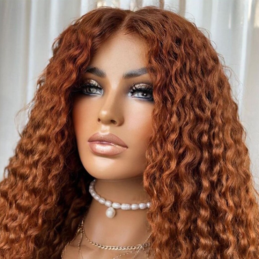 Perruque Cheveux vierges non transformés 13x4 devant en dentelle Cheveux Brésiliens Bouclé Marron Partie libre Femme Densité 130% 150% avec des cheveux de bébé 100% vierge Sans colle Pré-plumé Longue de 2025 ? $296.19 –P2