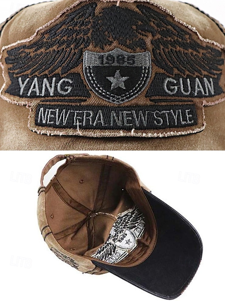 Vintage Distressed Baseball Cap with Embroidered Eagle Patch – Men's Casual Outdoor Hat for Sports and Fashion 2025 - $18.99 –P4