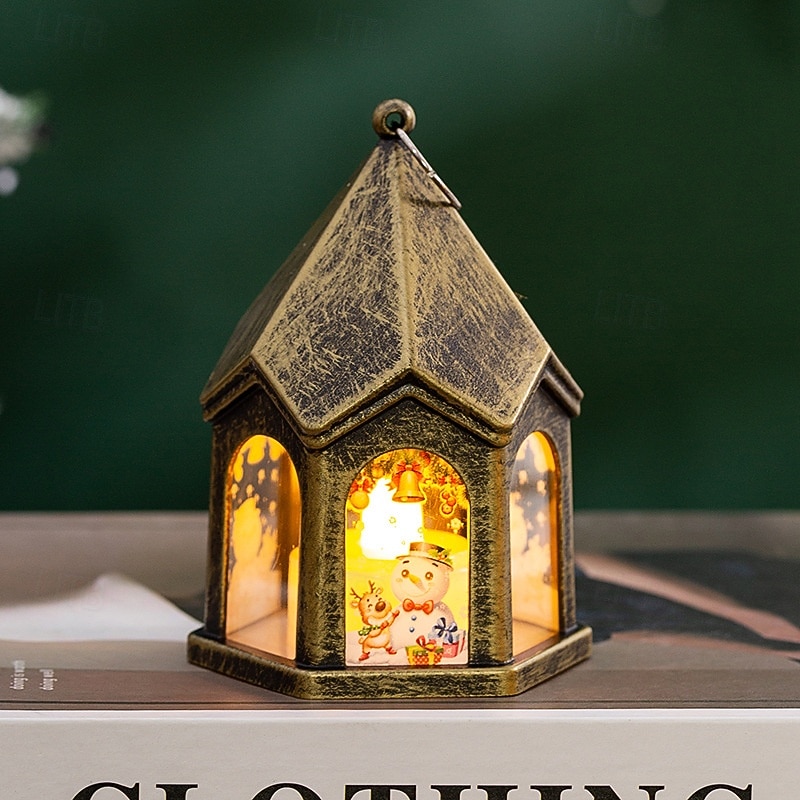 decor de Crăciun lumina de noapte cadou strălucitor de Anul Nou lanternă retro pandantiv brad de Crăciun decor de masă elemente de recuzită de vacanță 1buc 2025 - $9.49 –P13