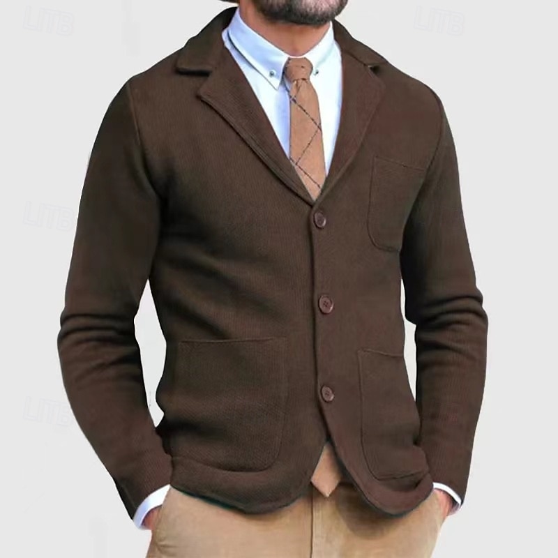Herren Leichte Jacke Freizeitjacke Blazer Sakko Täglich Urlaub Weich Tasche Herbst Winter Glatt Modisch Klassisch Kargen Standard Schwarz Blau Khaki Hellgrau Armeegrün Jacken 2025 - $43.99 –P8