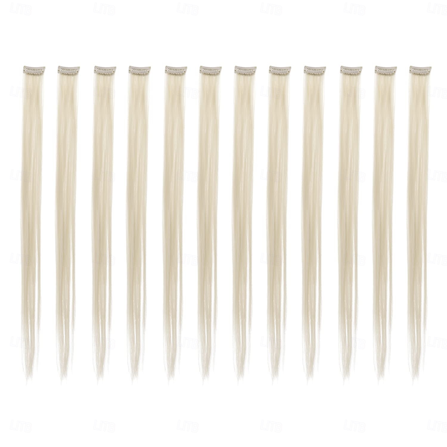 Liscio Forcine Capelli sintetici Lungo Estensione capelli Con clip 12 pz Resistente al calore Per donna del 2025 a $11.99 –P1