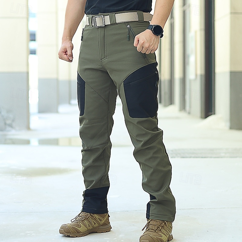 Ανδρικά Παντελόνια με τσέπες Παντελόνι Fleece Pantaloni Foiță Subțire Παντελόνι τακτικής Pantaloni de Drumeție Κουμπιά Πολλαπλή τσέπη Συνδυασμός Χρωμάτων Αδιάβροχη Ζεστό 2025 - $43.99 –P3