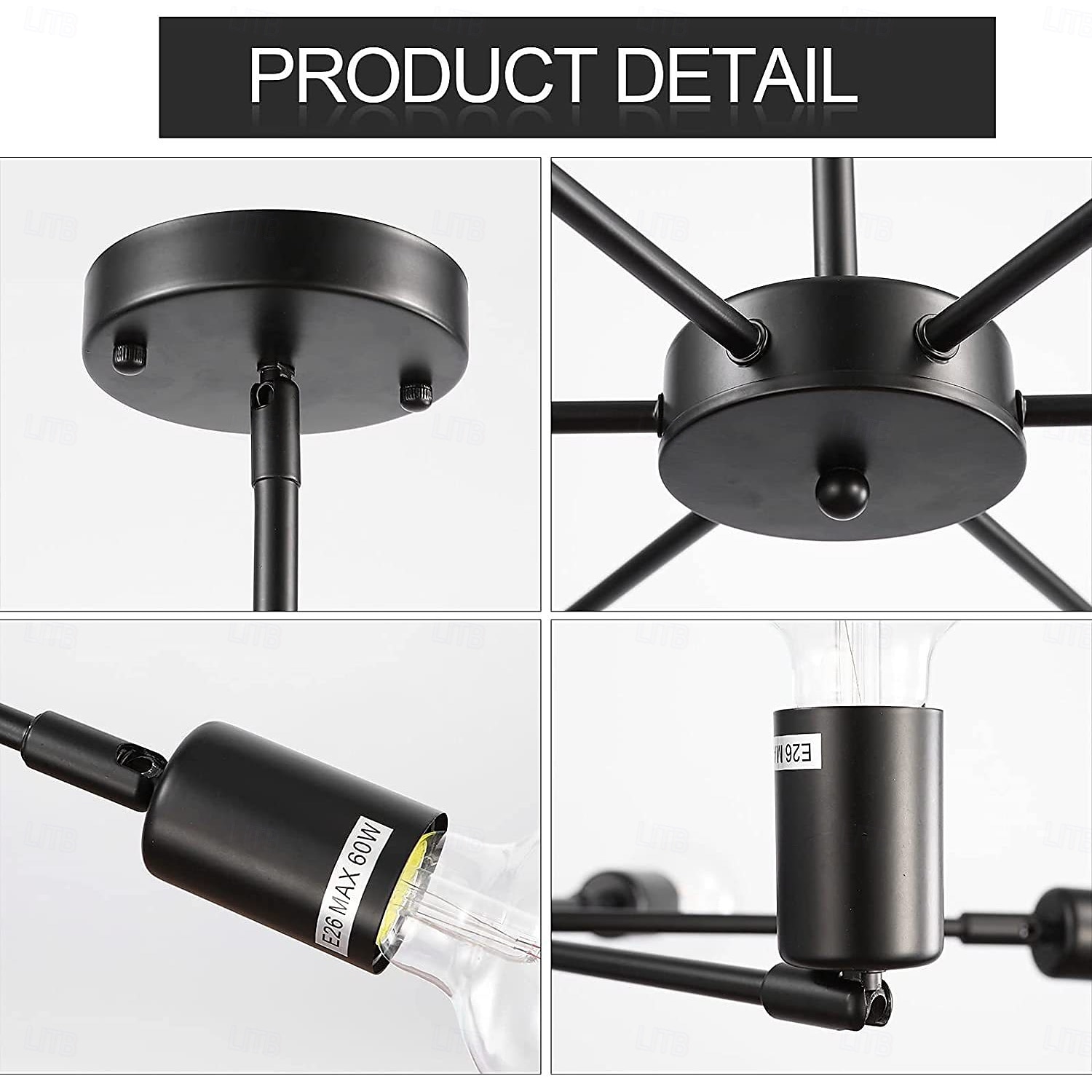 Industrial Pendant Light Restaurant Pendant Light Universal Joint Head Adjustable Rotating Bulb Socket Industrial Retro Ceiling Light Fixture Height Adjustable 85-265V 2025 - $53.13 –P5