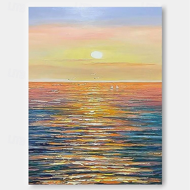 olieverfschilderij handgeschilderd abstract zeegezicht schilderijen op canvas handgemaakt rijk getextureerd oceaan schilderij moderne wandkunst handgeschilderd kunstwerk landschap schilderij voor 2025 - $108.99 –P6