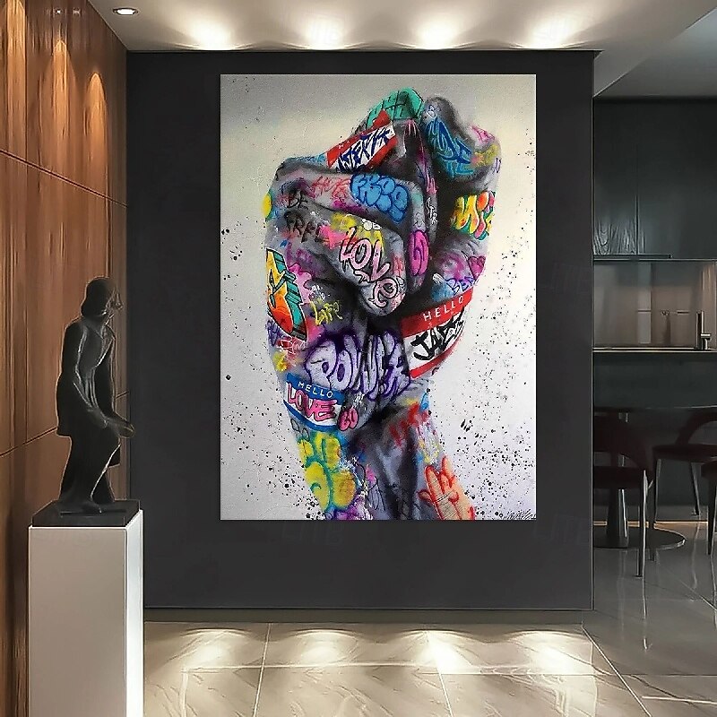 Straßenkunst-Ölgemälde, handgefertigt, abstrakt, Straßenarthritis-Gemälde auf Leinwand, Pop-Art, strukturiertes Ölgemälde, handgemalt, Pop-Art, moderne Wandkunst, handgemaltes Kunstwerk für 2025 - $217.09 –P4