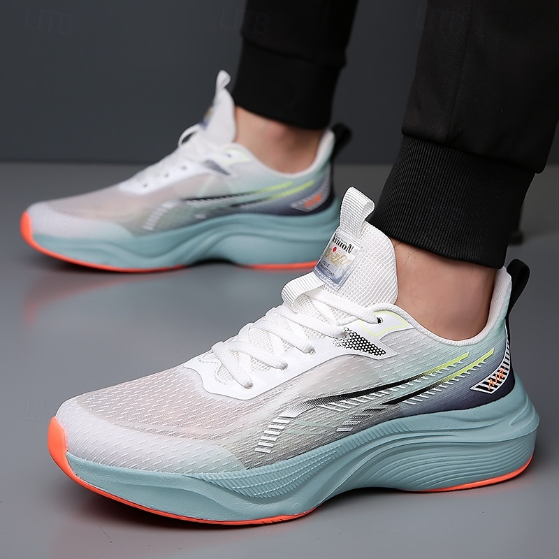 Men's Lightweight Breathable White Running Sneakers – Cushioning Athletic Shoes for Outdoor Sports and Fitness 2025 - $46.99 –P3