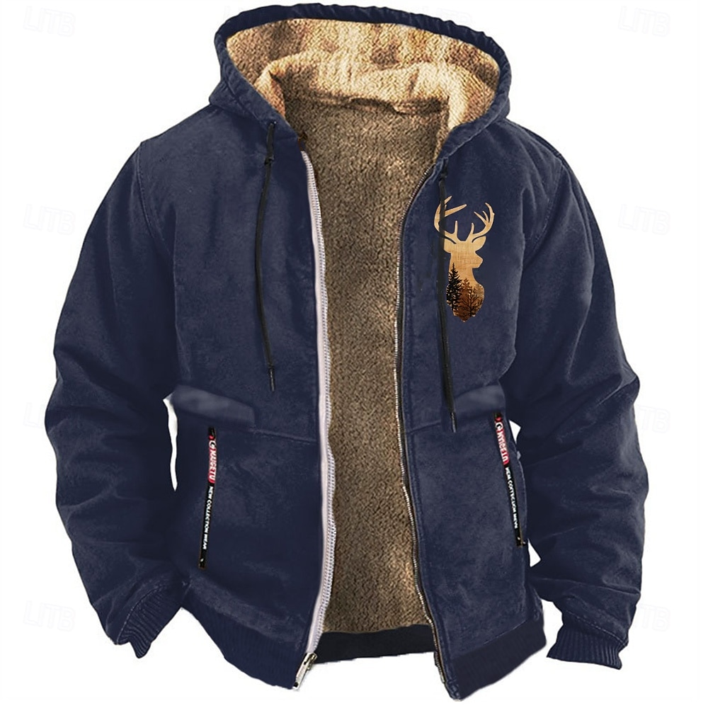 Men's Cowboy Deer Sweatshirt Long Sleeve Sweatshirts  Hooded Vintage Western Style Vacation Streetwear Fall & Winter Black Brown Green Clothing Apparel Designer Graphic Print S M L XL XXL XXXL 2026 - $37.99 –P3