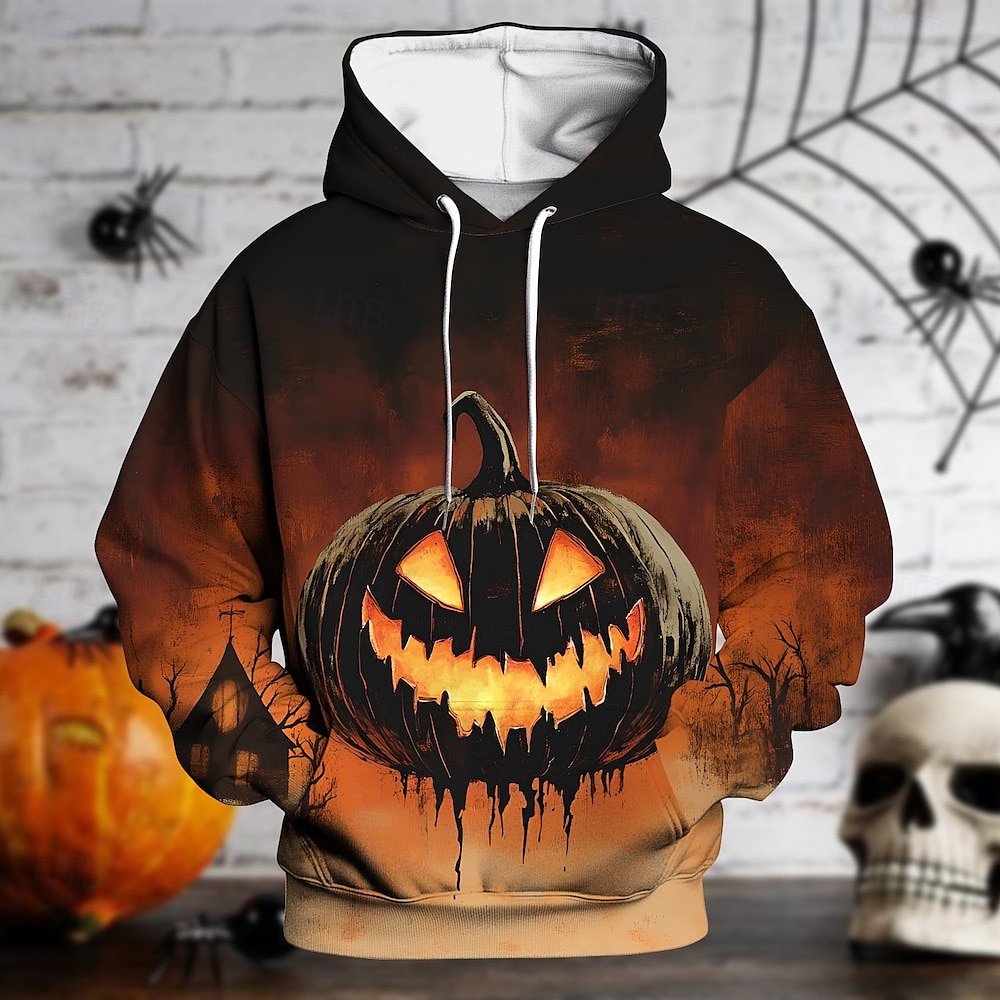 předvečer Všech svatých Dýně Kapuce Pullover předvečer Všech svatých 3D Přední kapsa Grafika Pro Pro páry Pánské Dámské Dospělé předvečer Všech svatých Karneval Plesová maškaráda 3D tisk Párty 2025 - $29.99 –P1