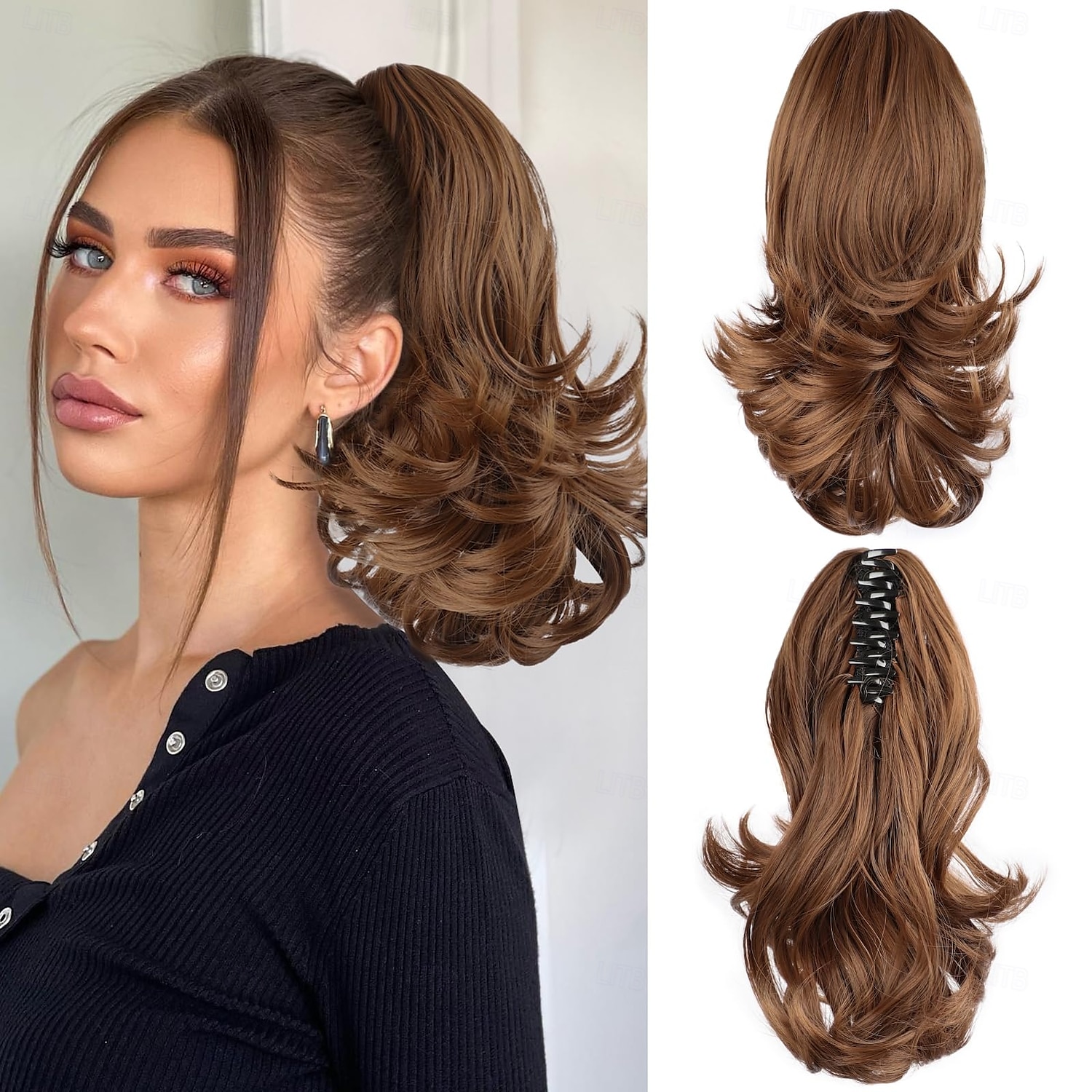 2025年 ドローストリング ポニーテール ソフト / ナチュラル / 簡単なドレッシング 合成 ヘアピース ヘアエクステンション カール 12 インチ パーティー / パーティー/フォーマル / 日常 コレクション – $14.49 –P17