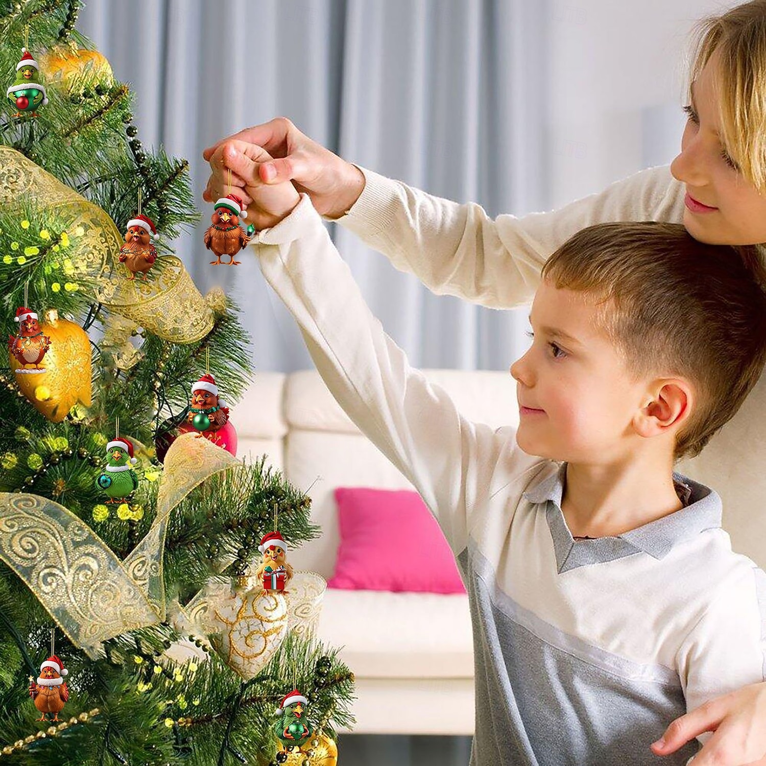 Christmas Advent Calendar Ornaments,2D Acrylic Cute Chicken Baby 24pcs Christmas Ornament Kit Gift 24 Days Countdown Mini Hanging Tree Xmas Ornaments for Christmas Party Decorations 2025 - $24.99 –P4