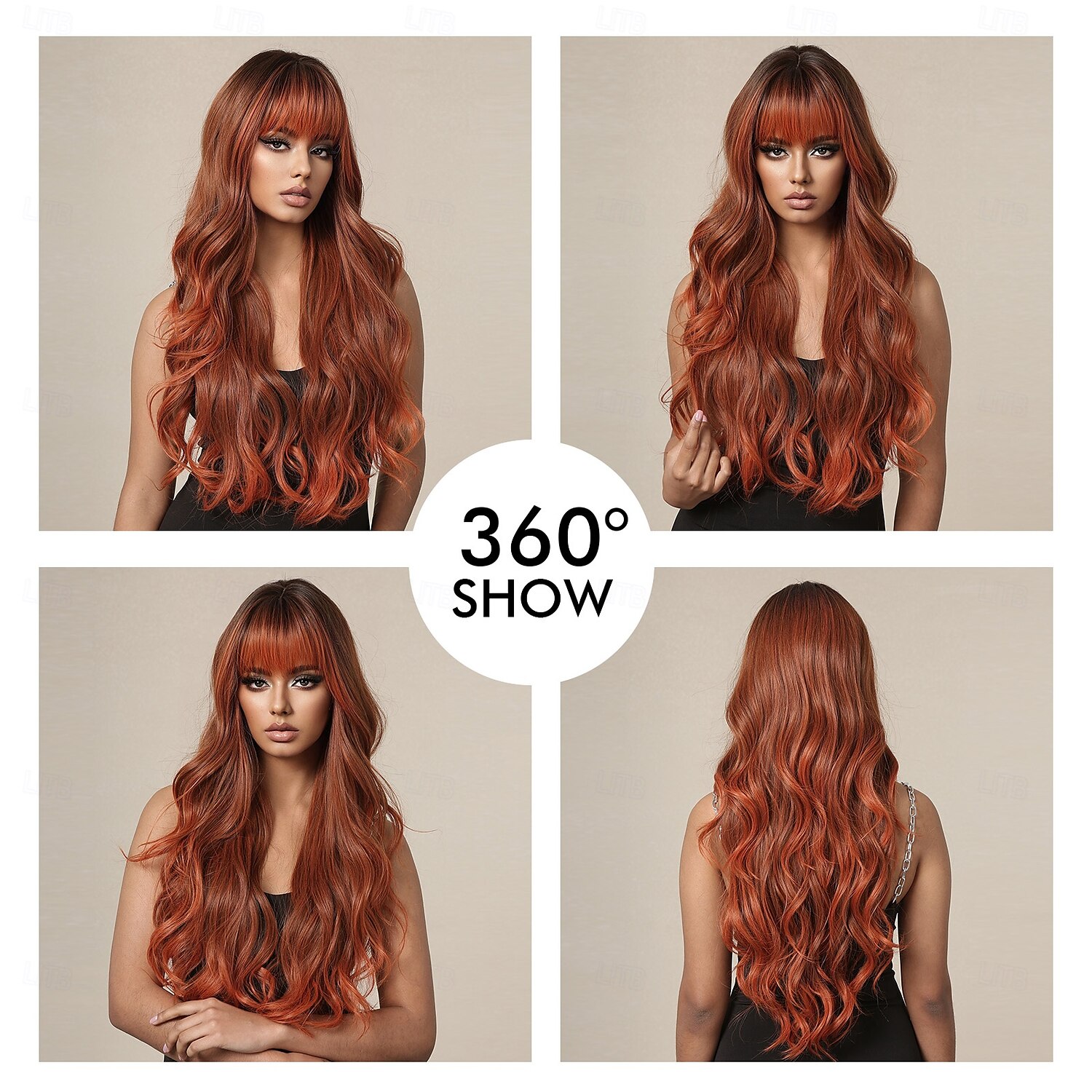 Synthetische pruiken Uniformen carrière Kostuums Prinses Gekruld Golvend Middelste stuk Gelaagd kapsel Met pony Machinegemaakt Pruik 66.0 cm Bruin / Bourgondië Synthetisch haar Dames Cosplay Feest 2025 - $27.99 –P4