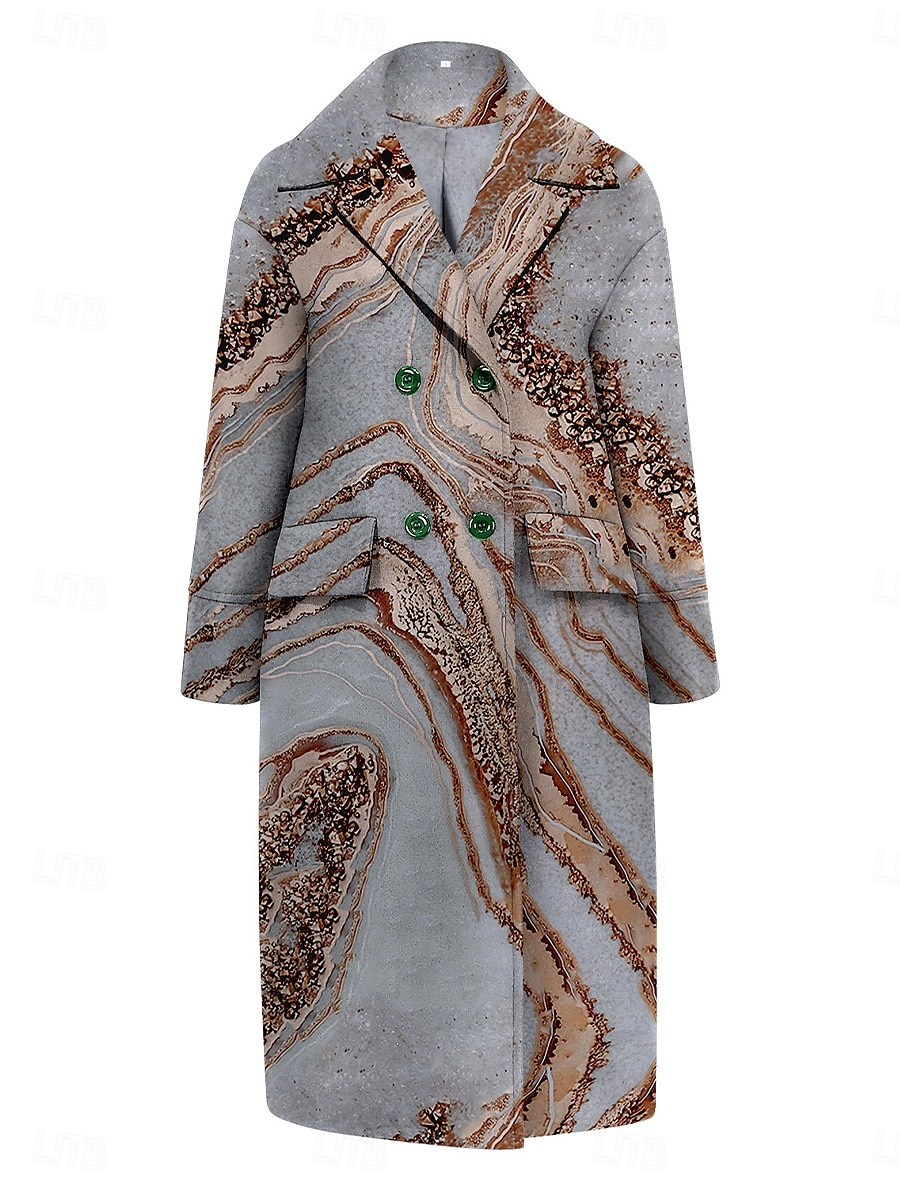 Dames Winterjas Jas Mantel / capes Winddicht Houd Warm Zak Casual Street Style Kleurgradatie Vakantie Werk Straat Alledaagse kleding Enkele rij knopen Strijkijzer Ruim Passend Lange mouw bovenkleding 2025 - €46.99 –P2