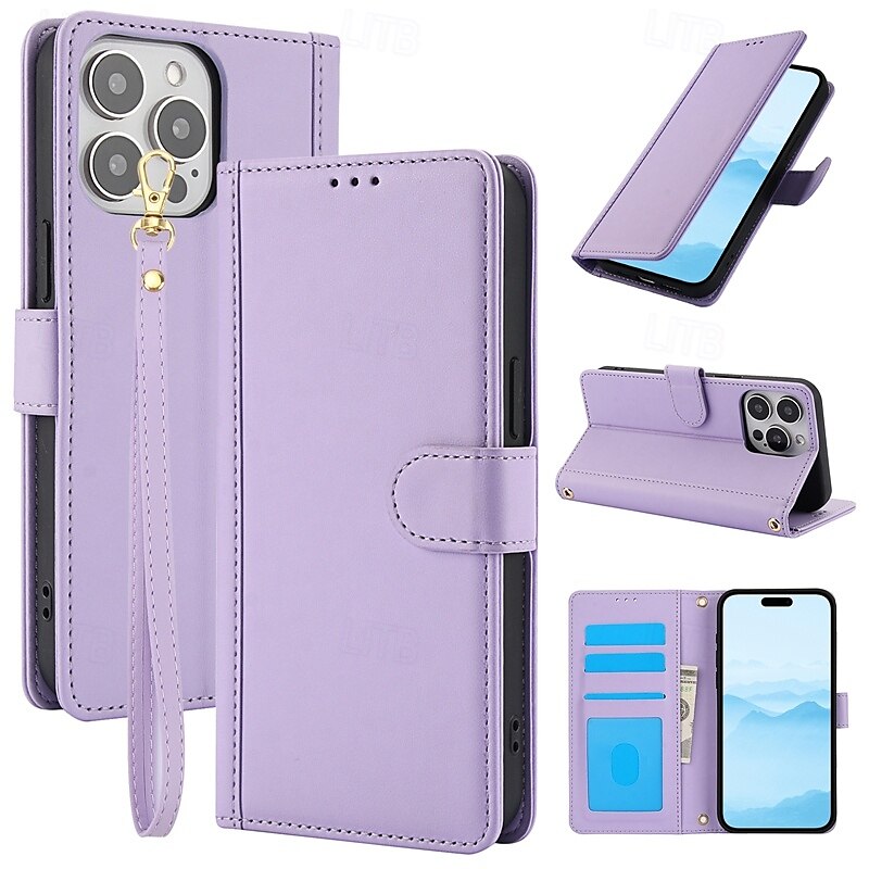 Handy Hülle Handyhüllen Für iPhone 16 iPhone 15 Pro Max Plus iPhone 14 13 12 11 Pro Max Plus Brieftasche Kartenetui Ganzkörperschutz mit Lanyard mit Handschlaufe Retro TPU PU-Leder 2025 - $19.99 –P1