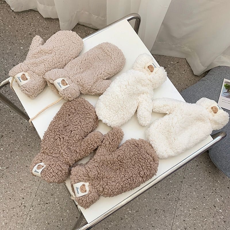 Soft Plush Gloves Hand Gloves Mittens Winter Thermal Keep Warm Outdoor 2025 - $13.99 –P4
