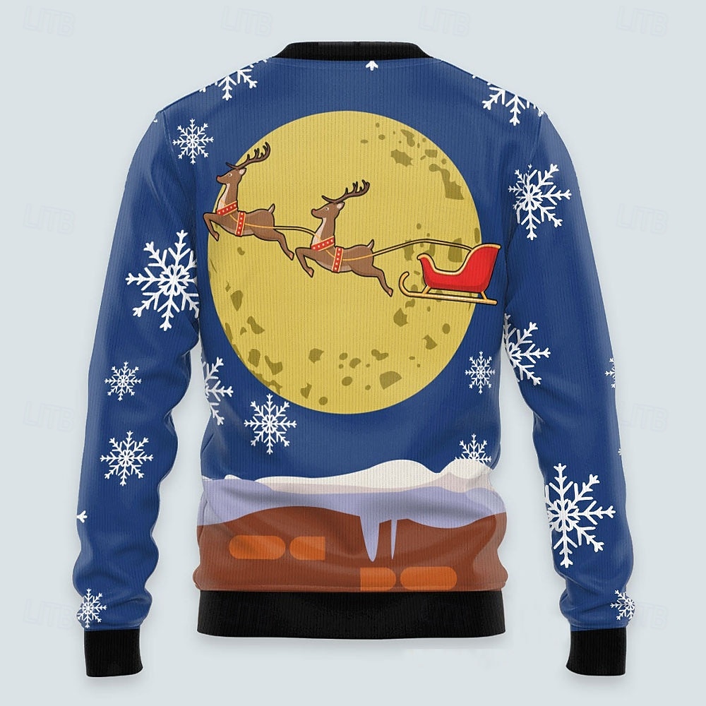 Ugly Christmas Sweater Men's Funny Sweaters Santa Claus Pullover