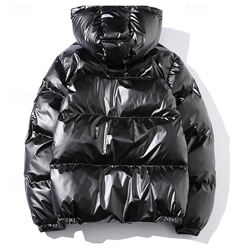 Herr Vinterkappa Pufferjacka Vadderad jacka Ficka Polyester Dagliga kläder Datum Semester Normal Mode Ledigt Bekväm Håller värmen Höst vinter Enfärgad / vanlig färg Silver Svart Marinblå Guld 2025 - $44.99 –P11