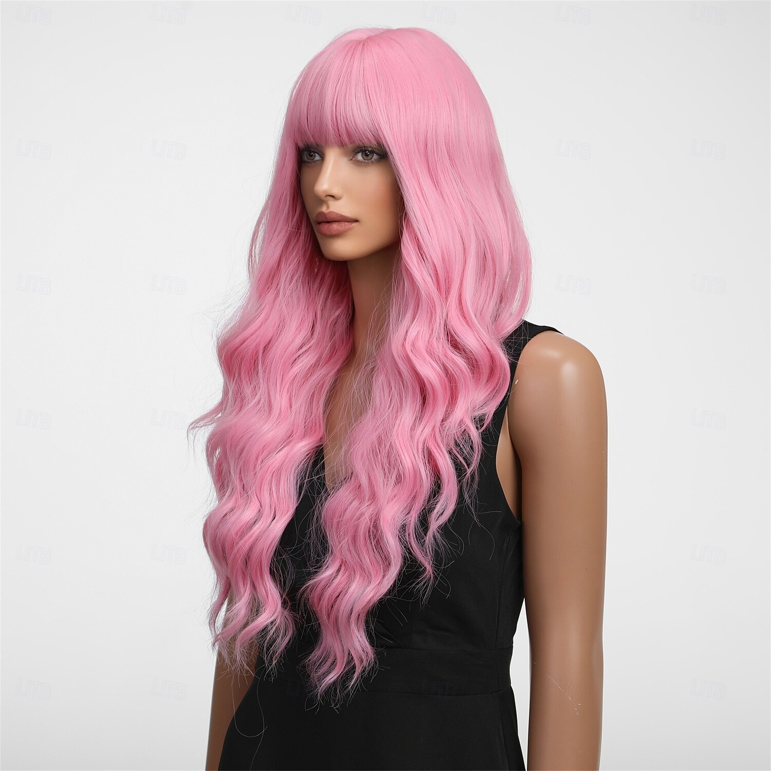 Synthetische pruiken Uniformen carrière Kostuums Prinses Gekruld Golvend Middelste stuk Gelaagd kapsel Machinegemaakt Pruik 61.0 cm Roze + Rood Synthetisch haar Dames Cosplay Feest Modieus Roze 2025 - $27.99 –P2