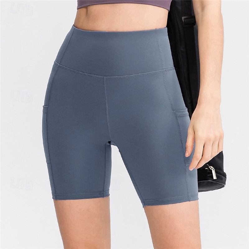 Femmes Shorts de gym Shorts de yoga Shorts d'entraînement avec Poche Téléphone Taille haute Pilates Entraînement en salle Entraînement Shorts Graphique Gris foncé Noir Vert foncé Spandex Des sports de 2026 ? $18.99 –P6