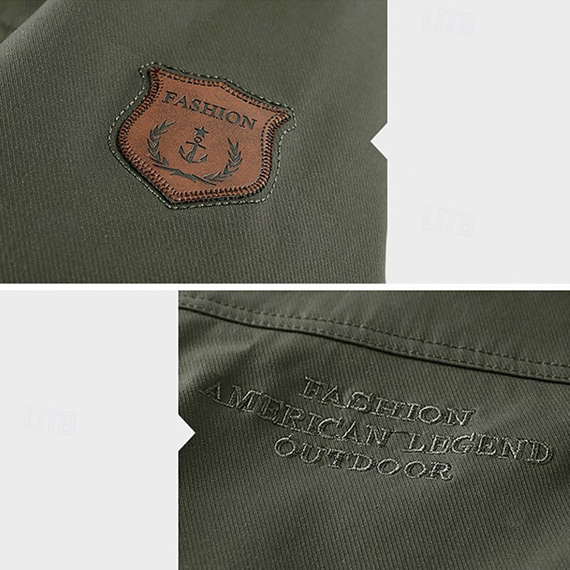 Herren Wanderjacke Fleecejacke für Wanderer Draussen warm Fleece-Futter Windbreaker-Jacke Reisen Armeegrün Khaki Dunkelblau 2025 - $56.99 –P9