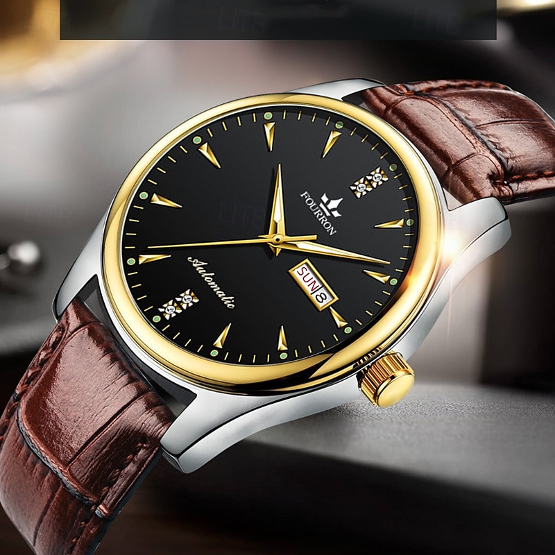 Hombre Relojes de cuarzo minimalista Deportes Reloj Casual Negocios Luminoso Calendario Fecha Semana IMPERMEABLE Piel Reloj 2025 - $27.99 –P4