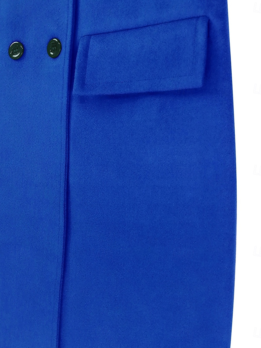 Damen Wintermantel Mantel Umhang / Umhänge Windundurchlässig warm halten Tasche Brautkleider schlicht Streetstyle Glatt Urlaub Arbeit Strasse Freizeitskleidung Einreihiger Verschluss Umlegekragen 2025 - $73.99 –P15
