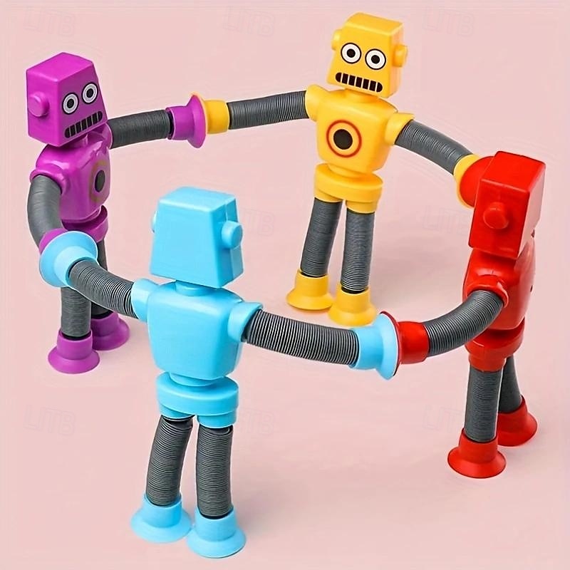 jouet de décompression de robot de dessin animé polyvalent portable à tube télescopique à faire soi-même, jouet sensoriel créatif populaire avec ventouses, décoration d'Halloween, Thanksgiving, cadeau de 2025 ? $10.49 –P5