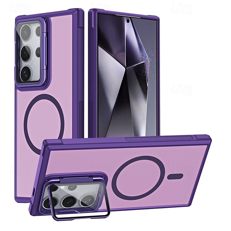 telefon Etui Til S25 Ultra S24 Plus S24 S24 FE S23 S23 Ultra S23 Plus S21 FE S20 FE Lommebok-kortveske med stativ Magnetisk Støtte trådløs lading Kontor / Bedrift TPU Akryl PC 2025 - $14.99 –P1
